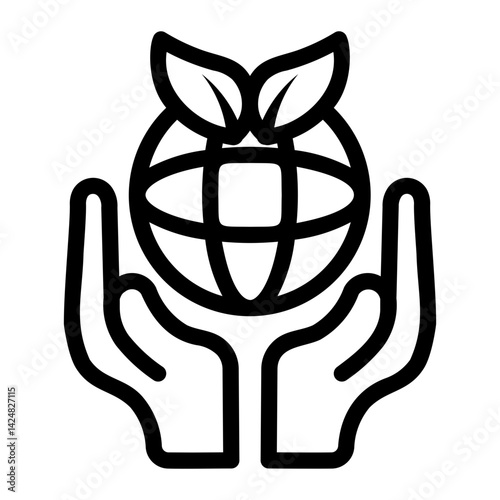 save the planet Line Icon