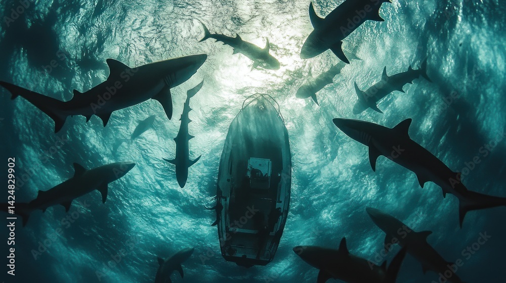 Surrounded by Sharks: An Underwater Encounter