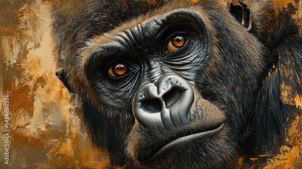 Majestic Gorilla Portrait: A Captivating Close-Up
