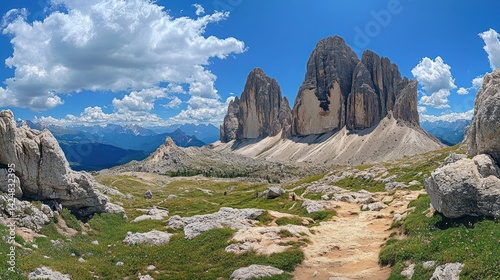 Obraz na płótnie Majestic Tre Cime di Lavaredo Panorama: Dolomites, Italy w salonie