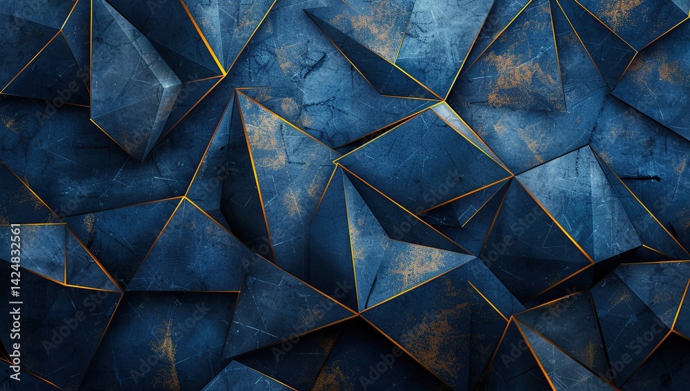 Abstract Geometric Pattern with Golden Accents Abstract Geometric Pattern with Golden Accents