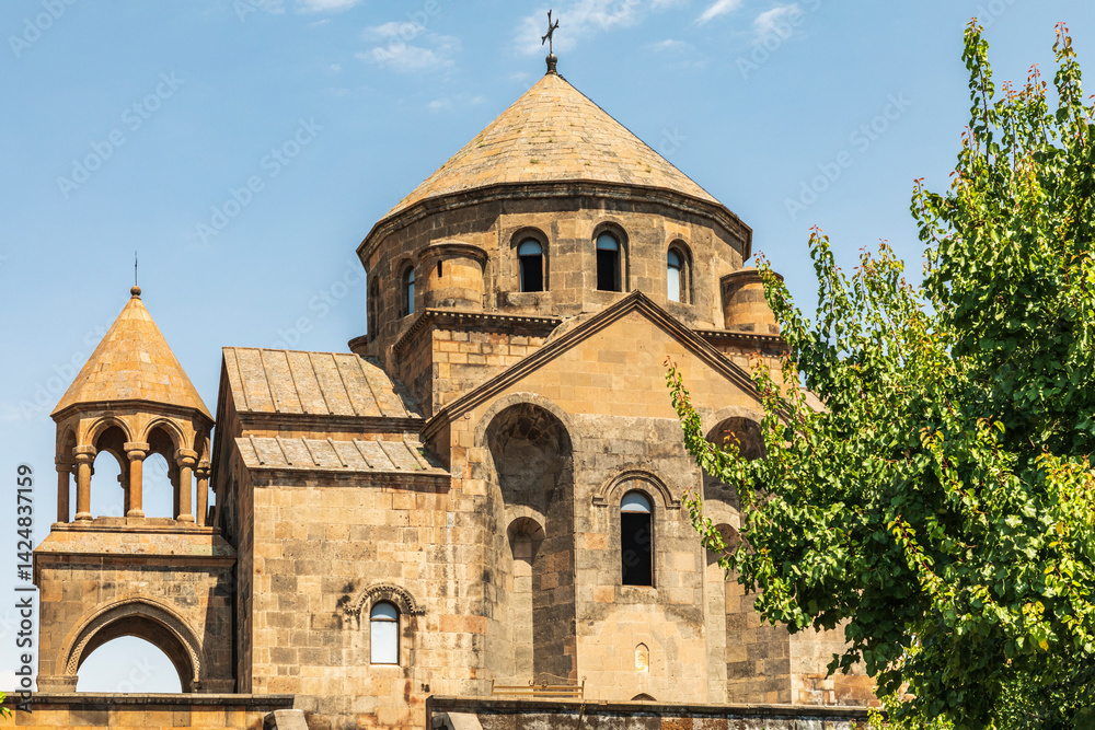 Obraz premium Armenia. Armavir Province. Vagharshapat. Exterior view of the Saint Hripsime Church.
