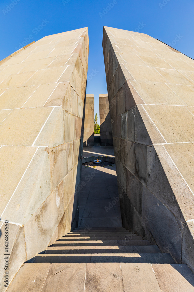 Yerevan, Yerevan Province, Armenia. The Memorial Hall at the Tsitsernakaberd Armenian Genocide Memorial Complex.