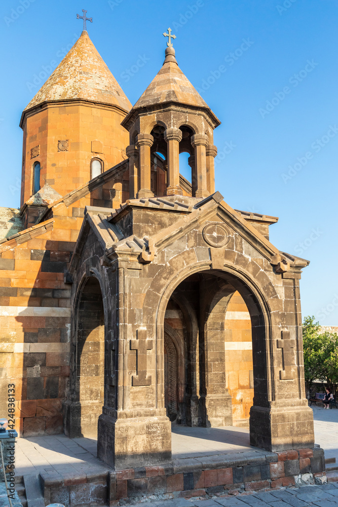 Western Asia. Eurasia. South Caucasus. Republic of Armenia. Ararat Province. Lusarat. August 16, 2018. Surb Astvatzatzin Church at the Khor Virap Monastery.