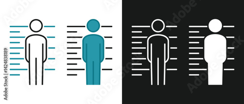 Person height measurement icon. Illustration vector
