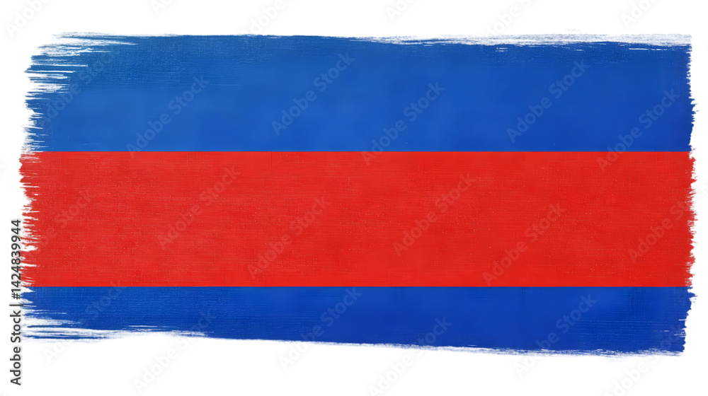 Abstract Brushstroke Flag Design with Blue and Red Horizontal Stripes Abstract Brushstroke Flag Design with Blue and Red Horizontal Stripes