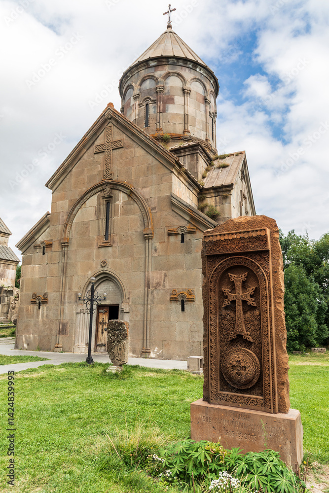 Western Asia, Eurasia, South Caucasus, Republic of Armenia. Tsakhkadzor. Kecharis Monastery. An 11th C. medieval monastic complex. Exterior view of Katoghike Church.