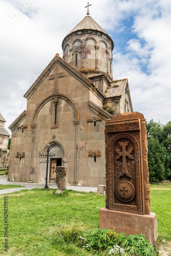 Obraz na płótnie Western Asia, Eurasia, South Caucasus, Republic of Armenia. Tsakhkadzor. Kecharis Monastery. An 11th C. medieval monastic complex. Exterior view of Katoghike Church. w salonie