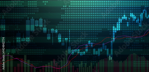 Trading background green or stock market vector