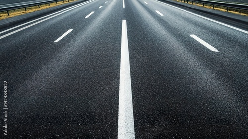 Modern multilane highway with clean asphalt and futuristic design