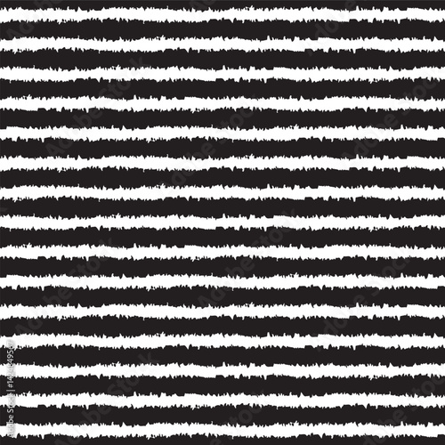 Seamless rough stripe pattern. Vector Grungy, distressed, jagged stripe background