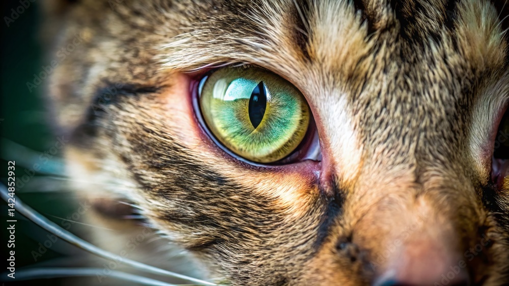 Cat with Haws Disease: Close-up of Affected Eye Showing Discharge and Inflammation Cat with Haws Disease: Close-up of Affected Eye Showing Discharge and Inflammation