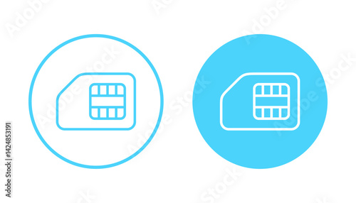 Sim card icon vector. dual sim card sign and symbol