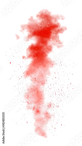 Abstract Illustration of Red Smoke Shape With Transparent Background Isolated Art