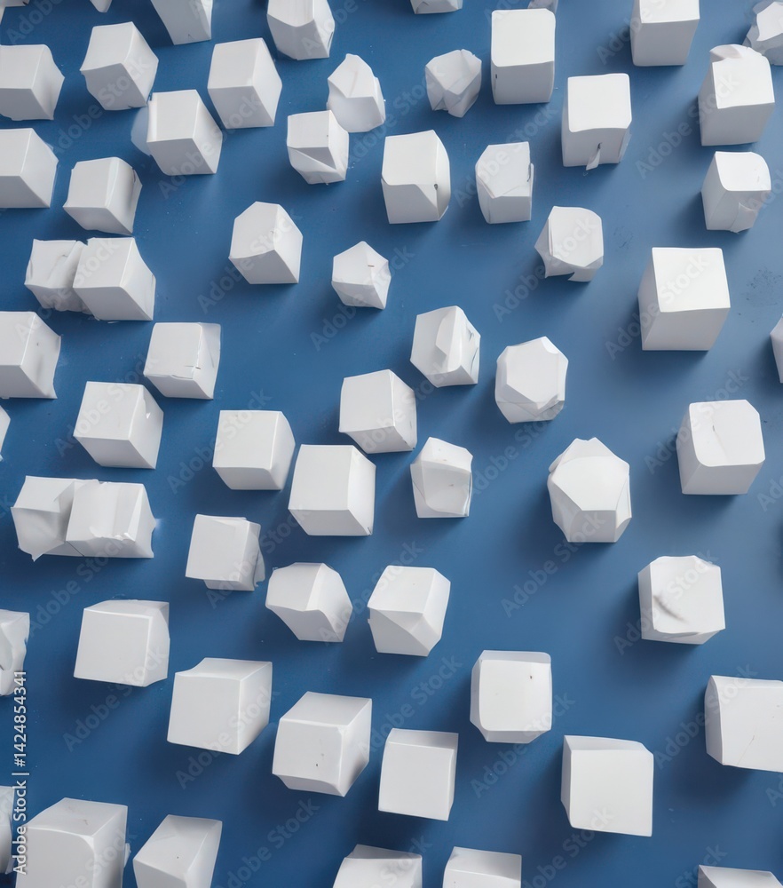 Abstract blue background, layered white geometric shapes , modern, diamond, shapes Abstract blue background, layered white geometric shapes , modern, diamond, shapes