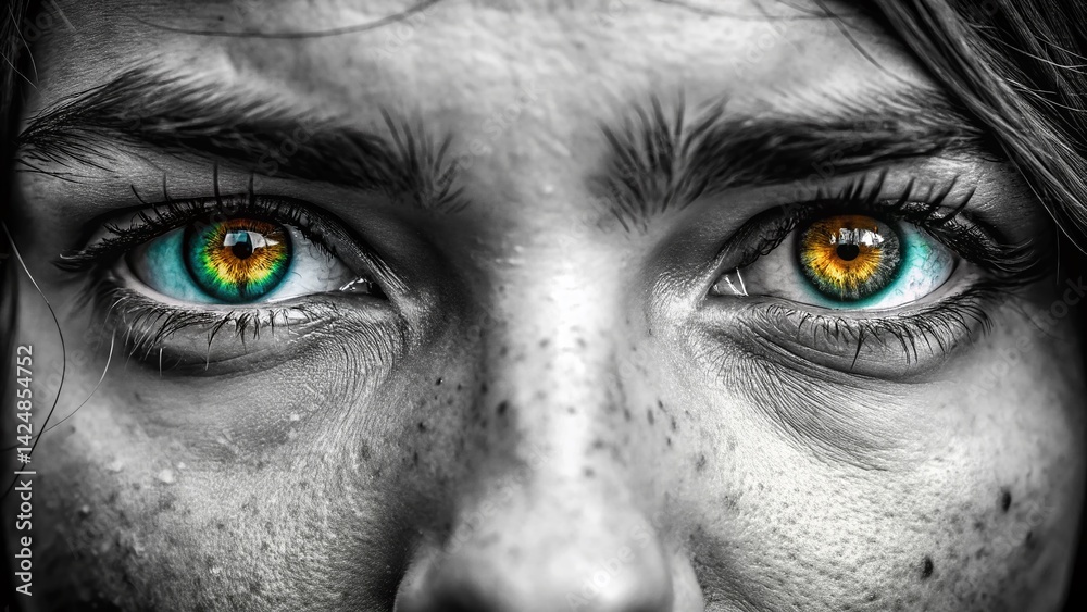 Obraz premium Close-up Mysterious Alien Eyes - Documentary Style Photo