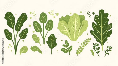 Green Leafy Vegetables Illustration.