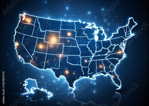 Connecticut Location USA Map Night Low Light Photography