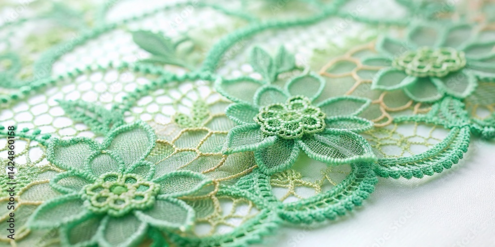 Obraz premium Delicate Spring Lace Overlay Fabric Texture - Soft White Background