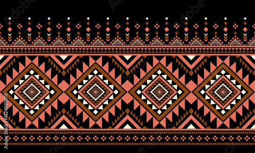 Southwest Native seamless pattern ethnic tribal Aztec geometric Navajo Native American fabric colorful design vector for textile print