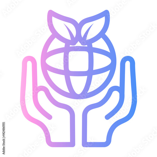 save the planet Line Gradient Icon