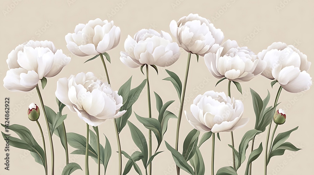 Obraz premium White Peonies Floral Arrangement. (1)