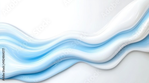 Wallpaper Mural Abstract flowing liquid textures in light blue and white Torontodigital.ca