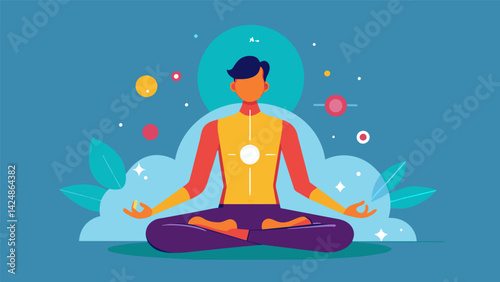 A person engaging in a guided body scan meditation focusing on different parts of their body and releasing any tension they may feel..
