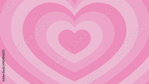 同心状のハート、イメージ背景、ポップなデザイン、装飾的な放射型図形