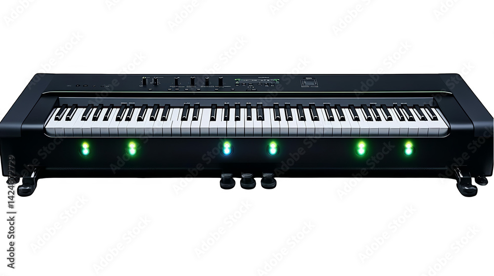 Electronic Keyboard On Transparent Background Illustration 3D Rendered Electronic Keyboard On Transparent Background Illustration 3D Rendered