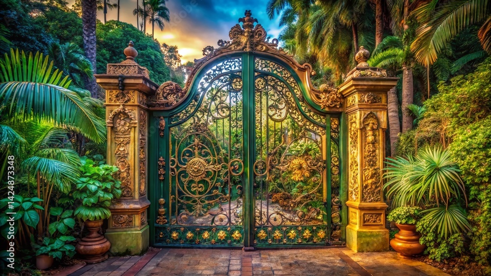 Fototapeta premium Golden Gate Paradise: A Glimpse of Heaven's Entrance