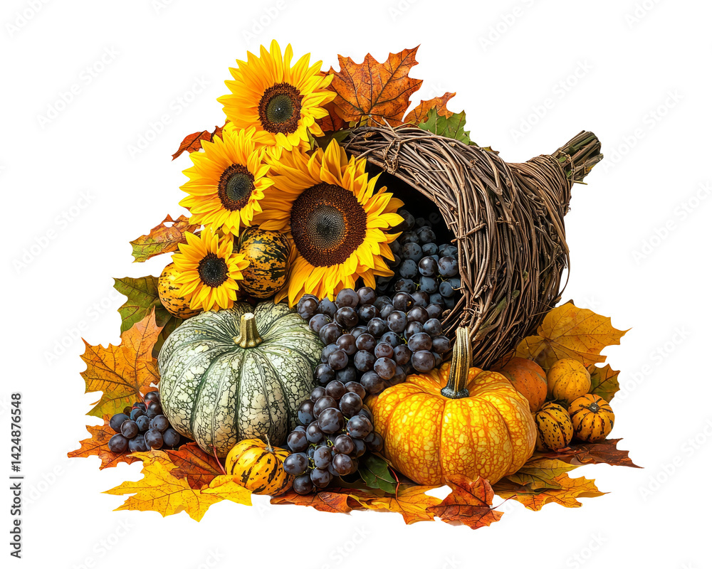 Beautiful Autumn Harvest Arrangement with Sunflowers and Gourds