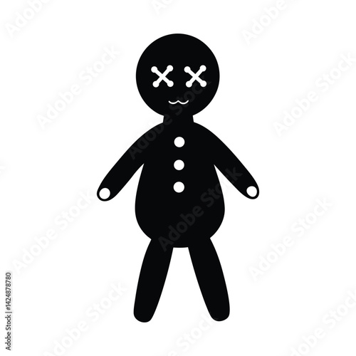Broken Doll with Button Eyes Silhouette
