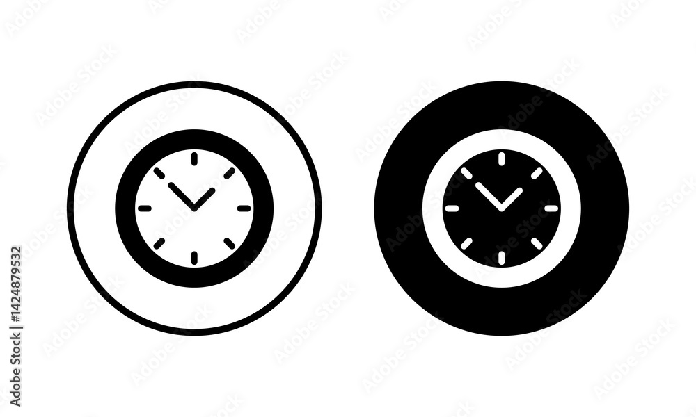 Clock icon vector illustration. Time sign and symbol. watch icon Clock icon vector illustration. Time sign and symbol. watch icon