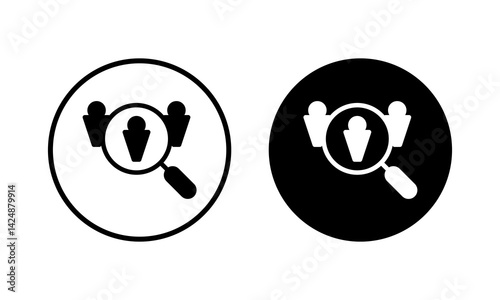 Hiring icon vector illustration. Search job vacancy sign and symbol. Human resources concept. Recruitment