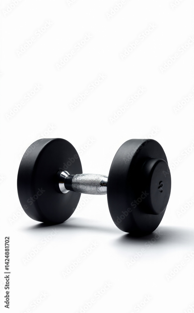 black dumbbell isolated on white black dumbbell isolated on white