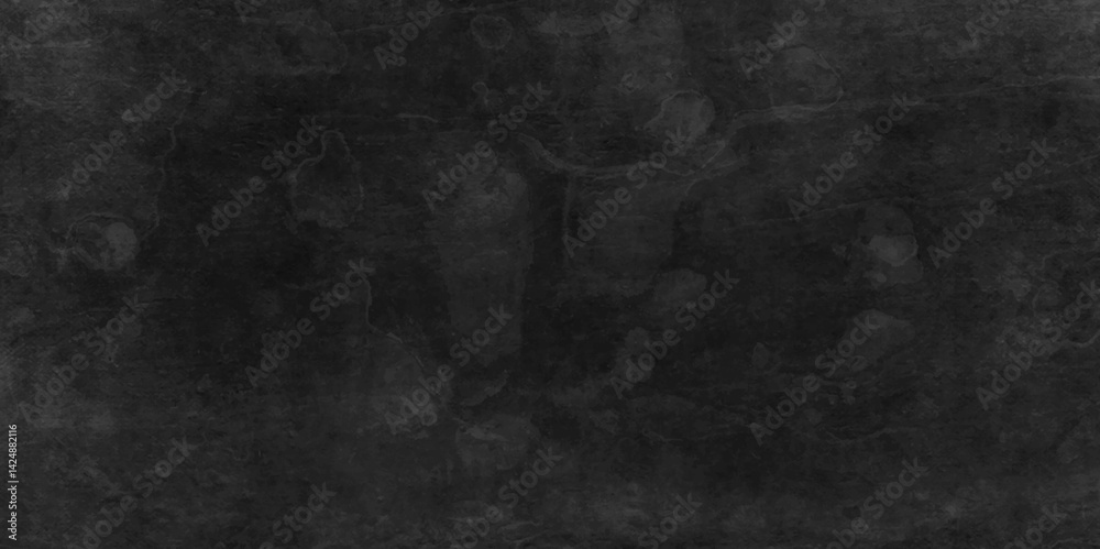 Naklejka premium Dark Black background texture, old vintage charcoal black backdrop wall grunge design. Abstract black wall surface, black stucco texture. Black gray satin dark texture luxurious background.