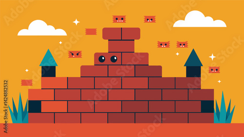 A wall built from bricks of worry fortified by layers of amplified anxiety creating a fortress of fear and unease around a community..