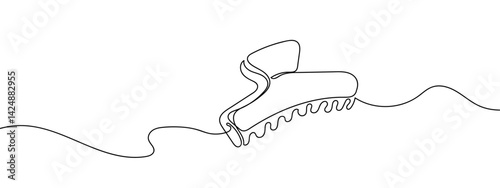 Continuous line hair clip Simple lines, transparent background, editable strokes.
