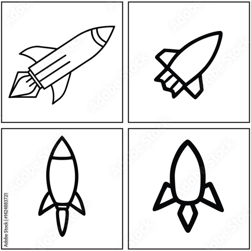 set of rocket icons