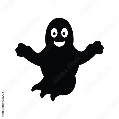 Ghost Floating with Small Arms Silhouette