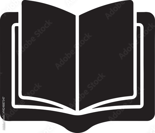 E-book silhouette icon vector on white background 
