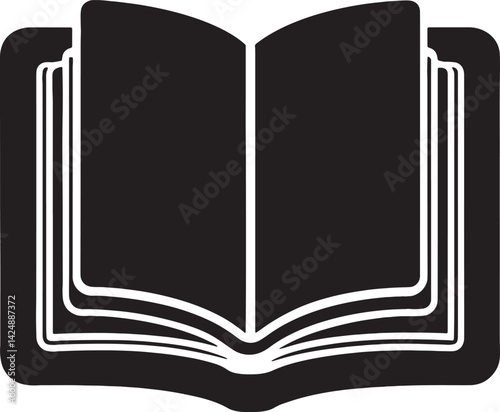 E-book silhouette icon vector on white background 
