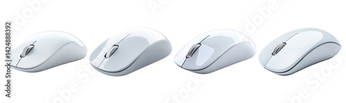 Obraz na płótnie Four Modern Computer Mice on Transparent Background for Design Use w salonie