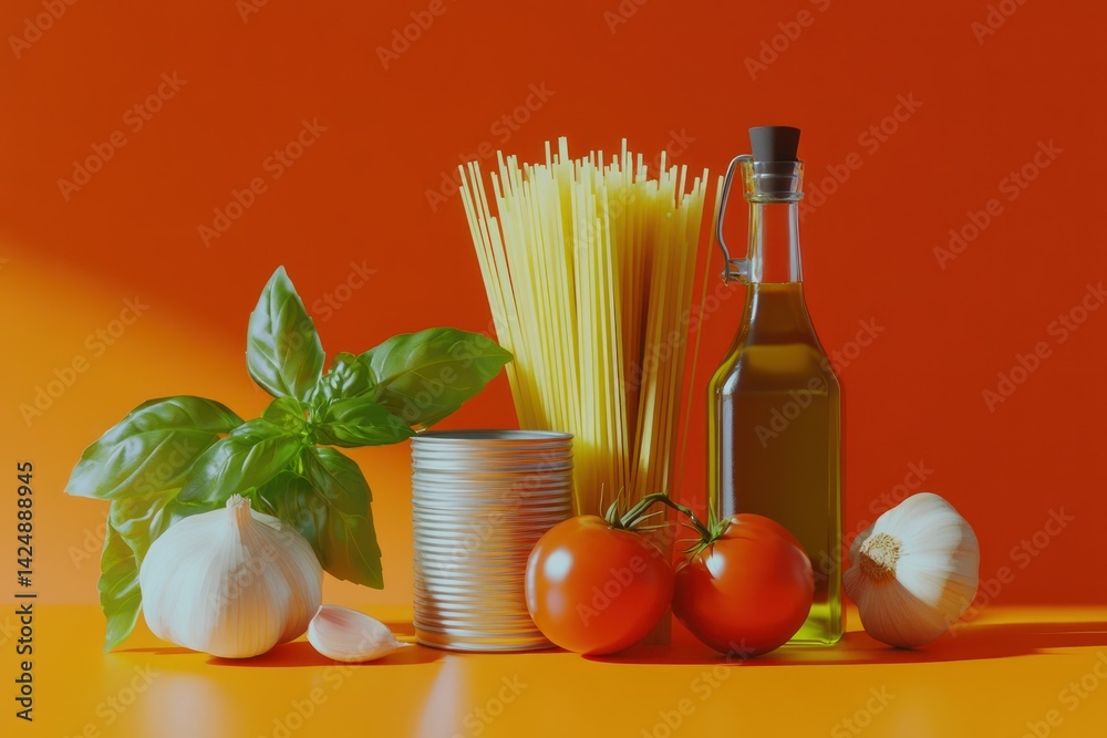 Pasta with tomatoes, garlic, and olive oil.