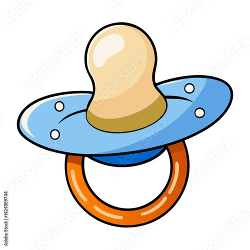 Baby pacifier in bright colors representing childhood comfort  