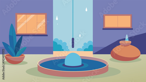 In the corner of the room a small water feature trickled softly adding a calming background noise to the theutic session..