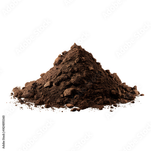 Dirt, soil pile isolated on white background --v 7.0