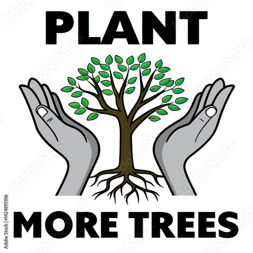 Plant More Trees Environmental Nature Graphic T-Shirt Design.