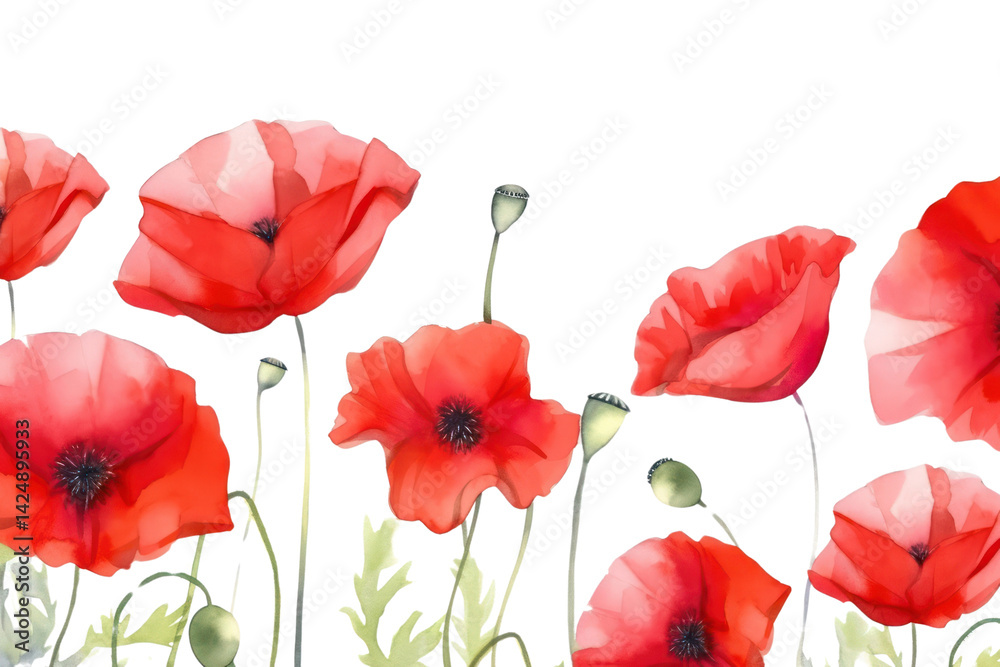 Fototapeta premium PNG Poppy backgrounds flower nature.